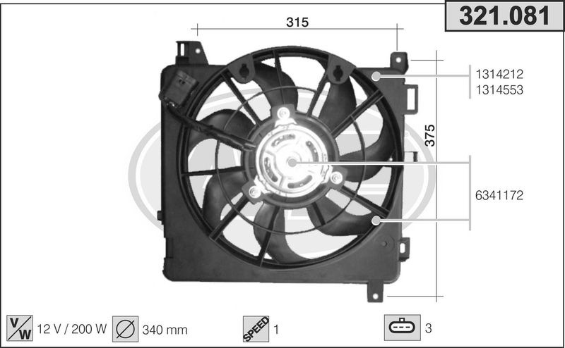 AHE Ventola, Raffreddamento motore 321.081