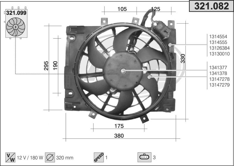 AHE Ventola, Raffreddamento motore 321.082