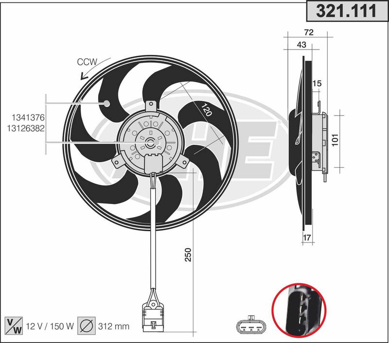 AHE Ventola, Raffreddamento motore 321.111