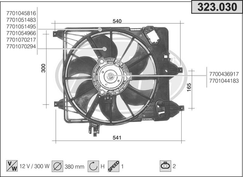 AHE Ventola, Raffreddamento motore 323.030