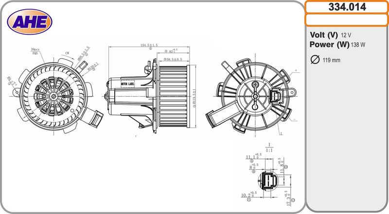 AHE Ventilatore abitacolo 334.014