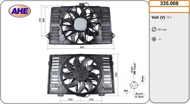 AHE Ventola, Raffreddamento motore 335.008