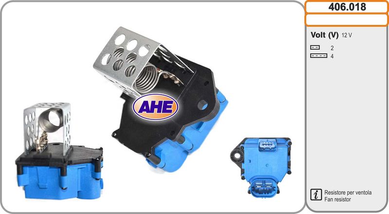 AHE Resistenza anteriore, elettromotore (ventola radiatore) 406.018