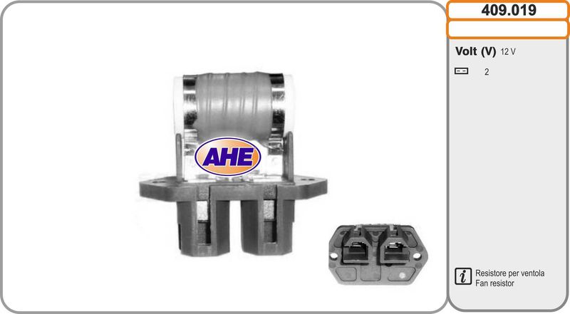 AHE Resistenza anteriore, elettromotore (ventola radiatore) 409.019