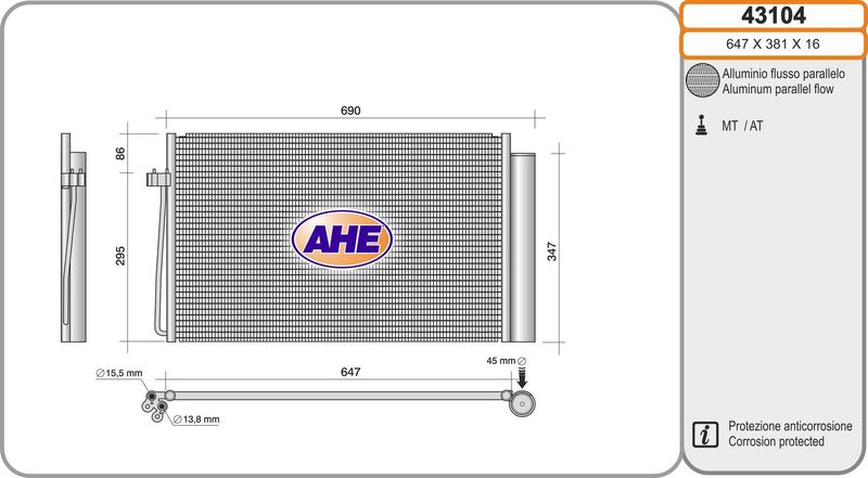 AHE Condensatore, Climatizzatore 43104