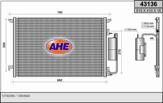 AHE Condensatore, Climatizzatore 43136