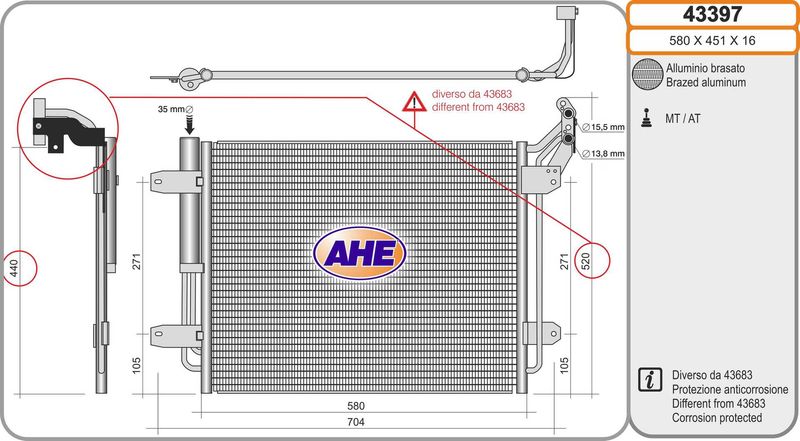 AHE Condensatore, Climatizzatore 43397