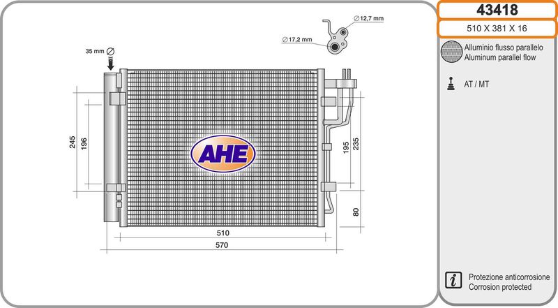 AHE Condensatore, Climatizzatore 43418