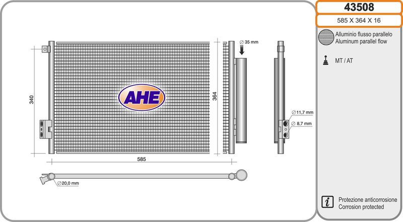 AHE Condensatore, Climatizzatore 43508