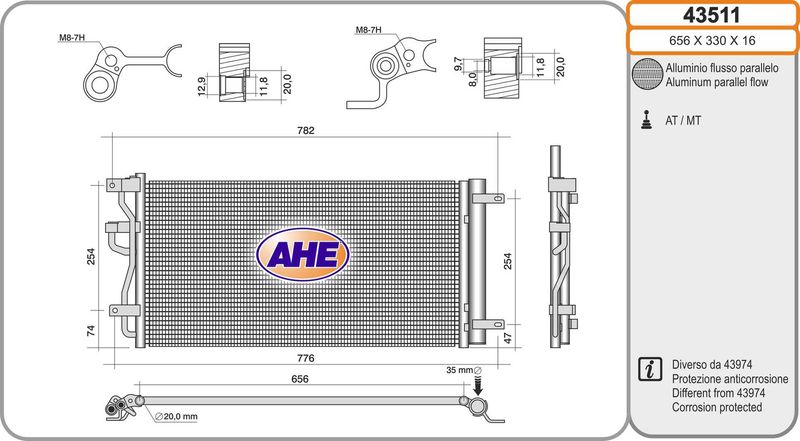 AHE Condensatore, Climatizzatore 43511