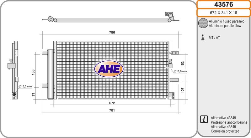 AHE Condensatore, Climatizzatore 43576