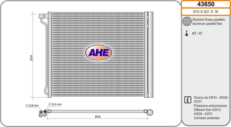 AHE Condensatore, Climatizzatore 43650