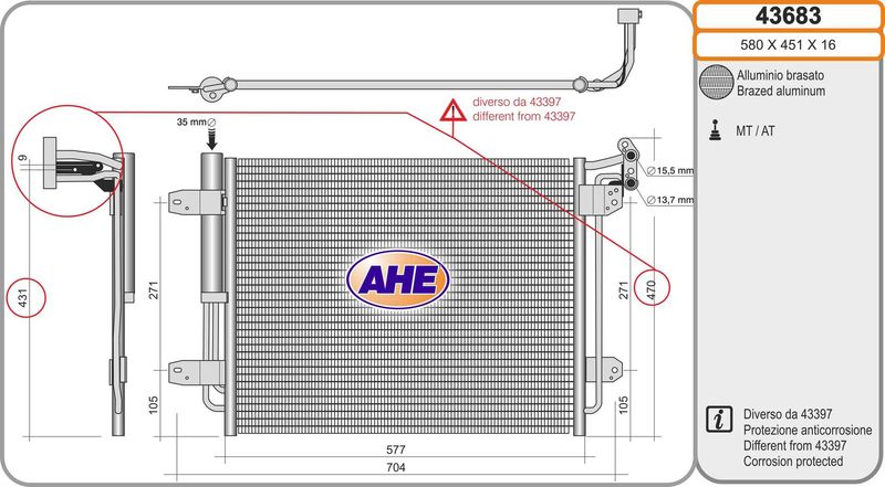 AHE Condensatore, Climatizzatore 43683