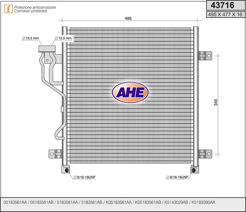AHE Condensatore, Climatizzatore 43716