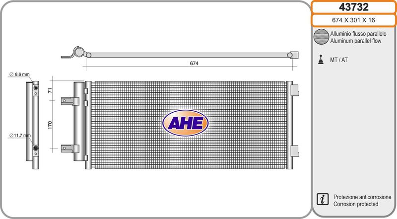 AHE Condensatore, Climatizzatore 43732