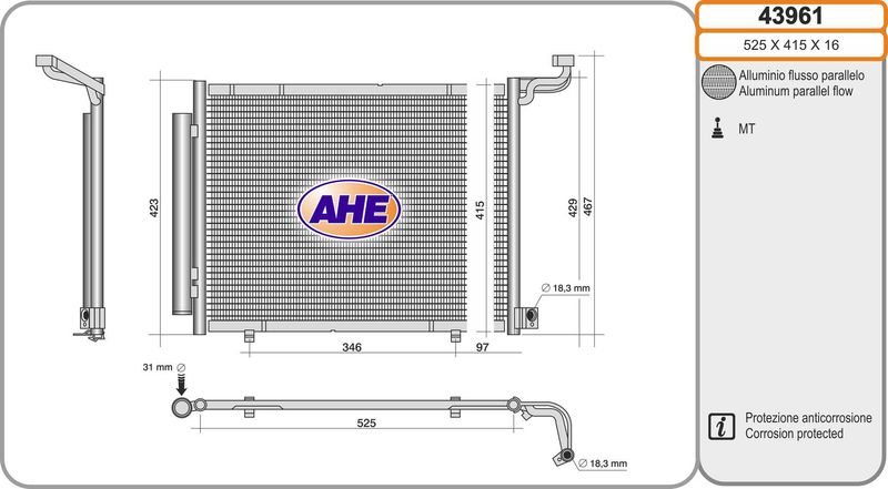 AHE Condensatore, Climatizzatore 43961