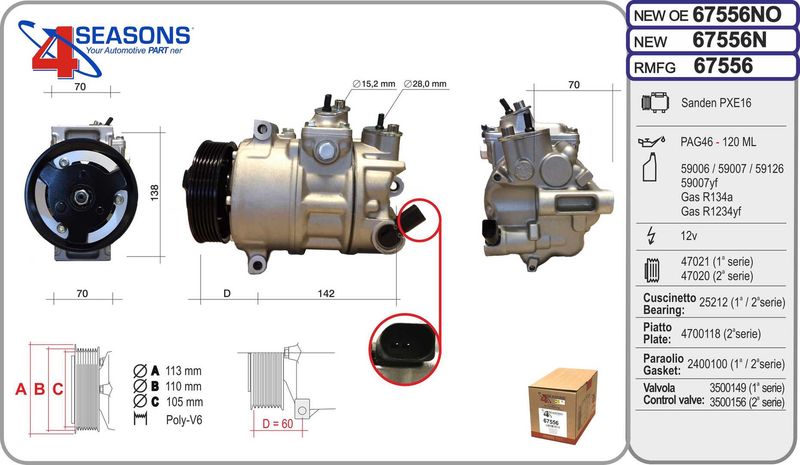 AHE Compressore, Climatizzatore 67556