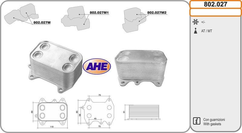 AHE Radiatore olio, Olio motore 802.027