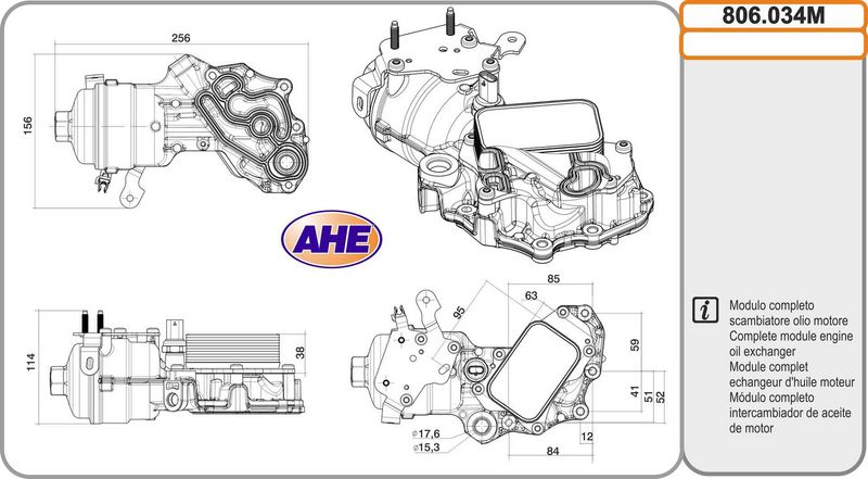 AHE Radiatore olio, Olio motore 806.034M