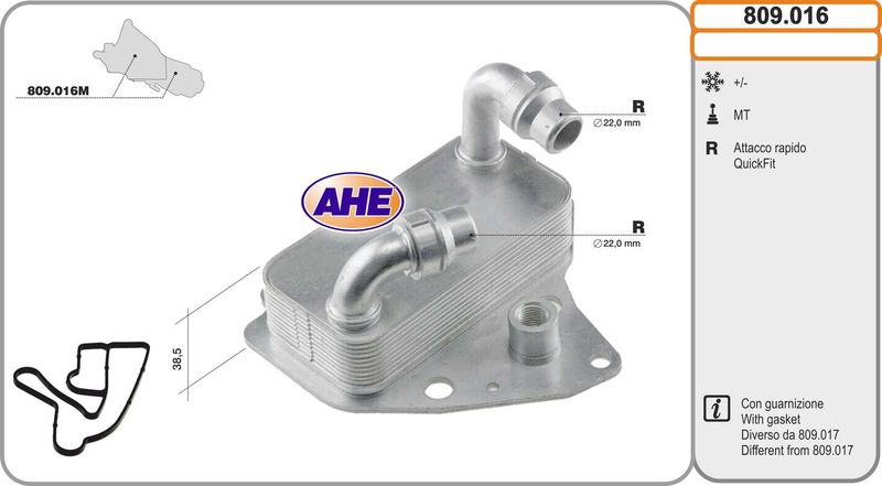 AHE Radiatore olio, Olio motore 809.016