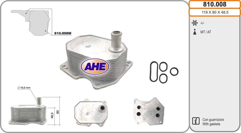 AHE Radiatore olio, Olio motore 810.008