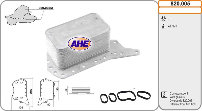 AHE Radiatore olio, Olio motore 820.005