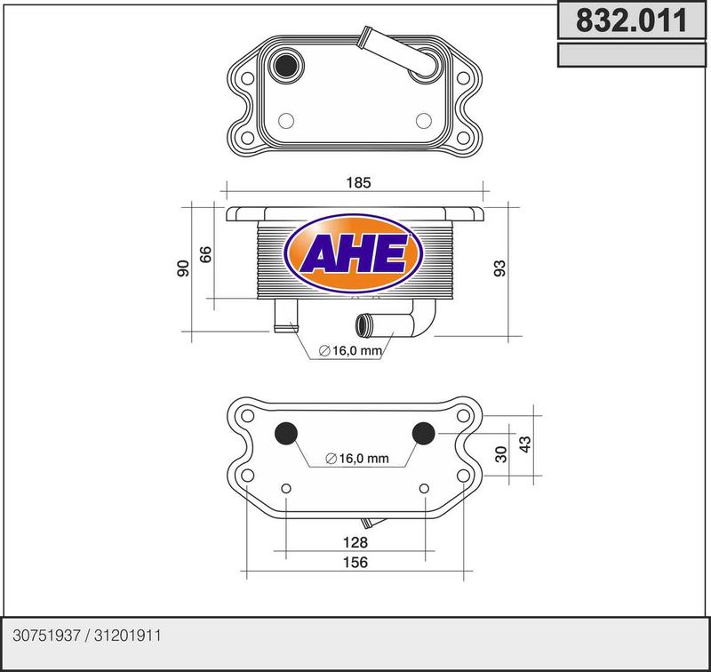AHE Radiatore olio, Olio motore 832.011