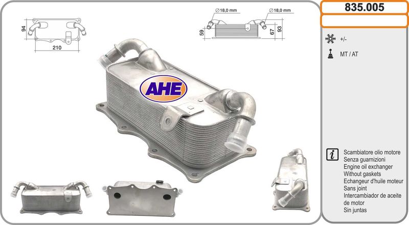 AHE Radiatore olio, Olio motore 835.005