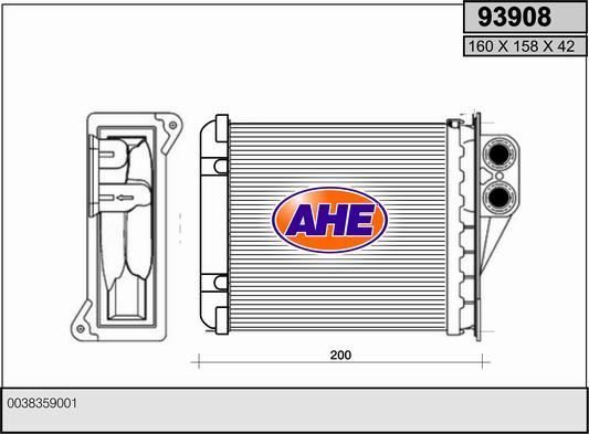 AHE Scambiatore calore, Riscaldamento abitacolo 93908