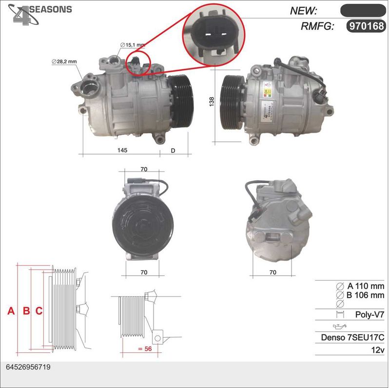 AHE Compressore, Climatizzatore 970168
