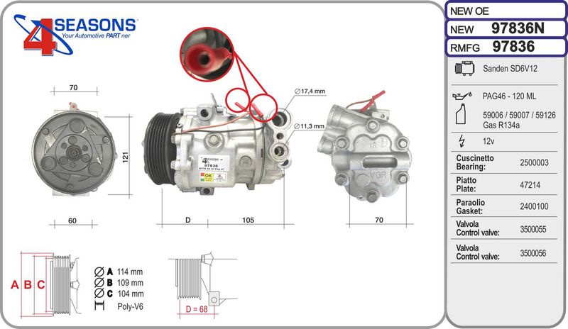 AHE Compressore, Climatizzatore 97836