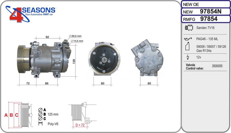 AHE Compressore, Climatizzatore 97854