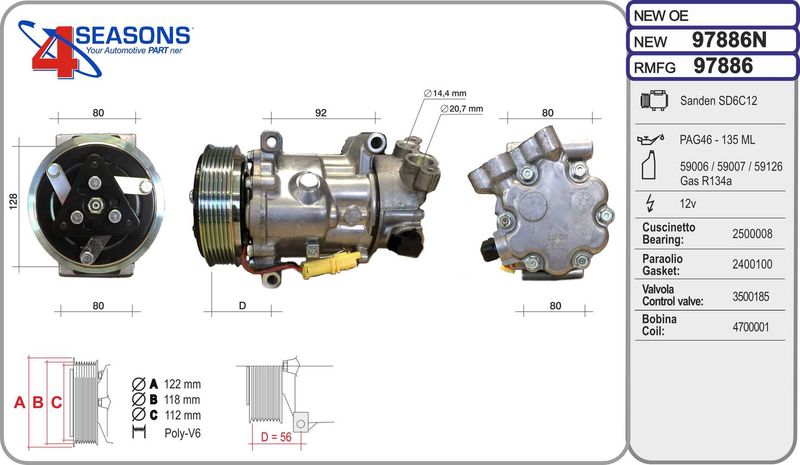 AHE Compressore, Climatizzatore 97886