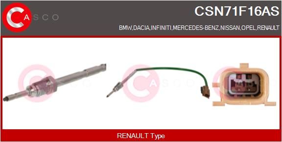 CASCO Sensore, Temperatura gas scarico CSN71F16AS