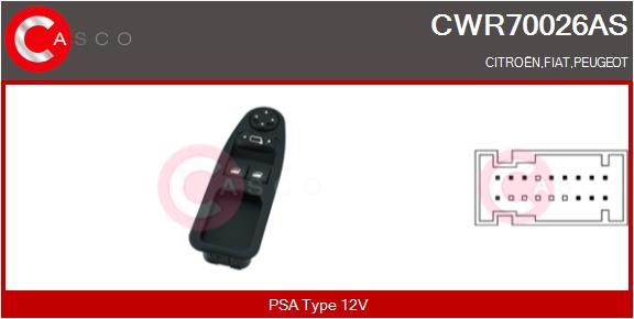 CASCO Interruttore, Alzacristallo CWR70026AS