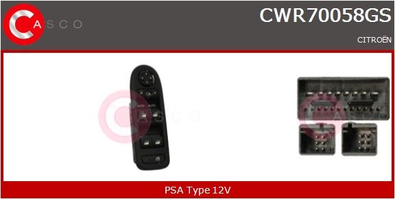 CASCO Interruttore, Alzacristallo CWR70058GS