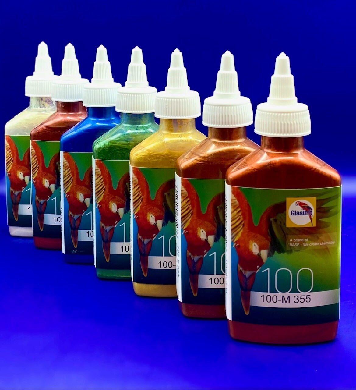 Glasurit 100-M 555 Tinta Base Metallizzata Brilliant Blue Aluminum 0,125L