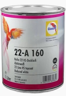 Glasurit 22-A 160 Smalto Bicomponente HS Lucido Diretto S22 Bianco di correzione 1L