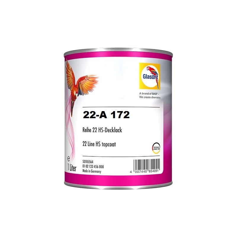 Glasurit 22-A 172 Smalto Bicomponente HS Lucido Diretto S22 Scarlatto 1L