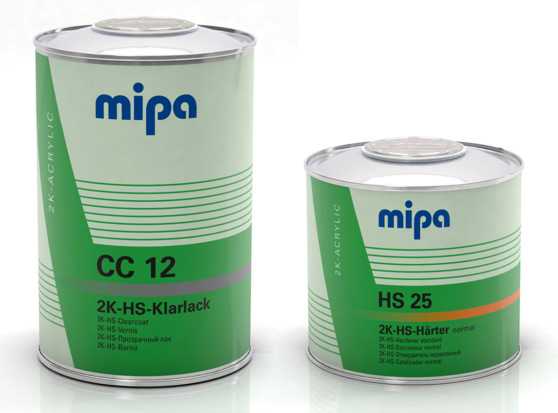 SET Mipa 2K-HS-Klarlack CC 12 1L+ Härter HS 25 normale 0,5 L