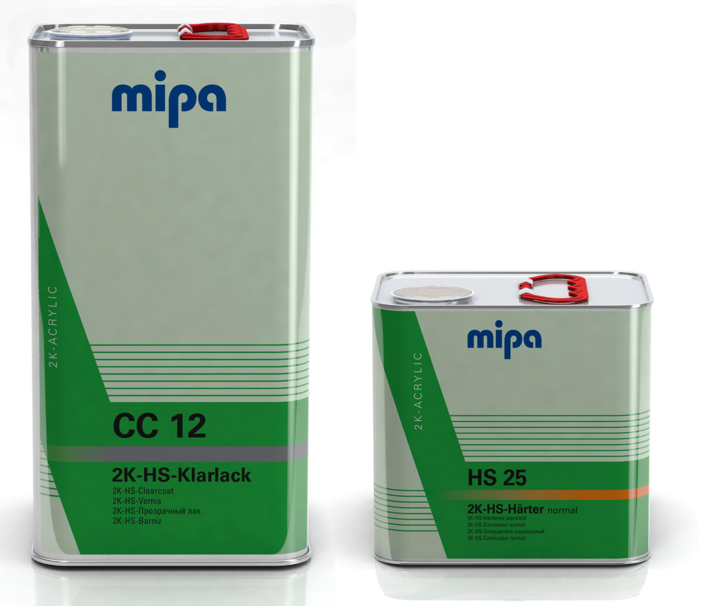 SET Mipa 2K-HS-Klarlack CC 12 5L+ Härter HS 25 normale 2,5 L