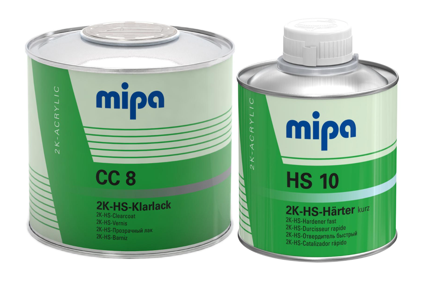 SET Mipa 2K HS Klarlack CC 8 0,5L + Härter HS 10 Rapido 0,25L