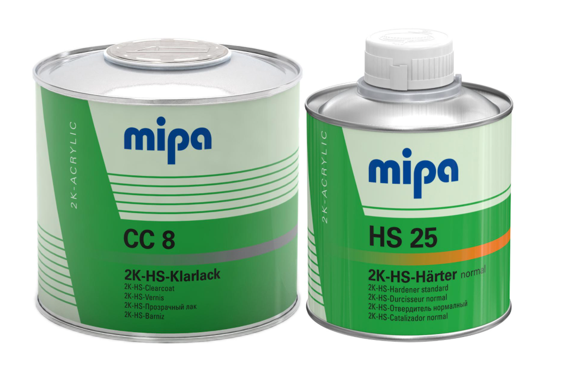 SET Mipa 2K HS Klarlack CC 8 0,5L + Härter HS 25 Normale 0,25L