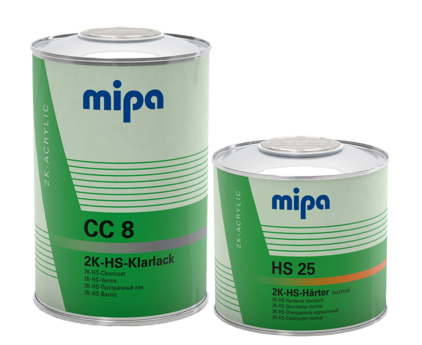 SET Mipa 2K HS Klarlack CC 8 1L + Härter HS 25 Normale 0,5L