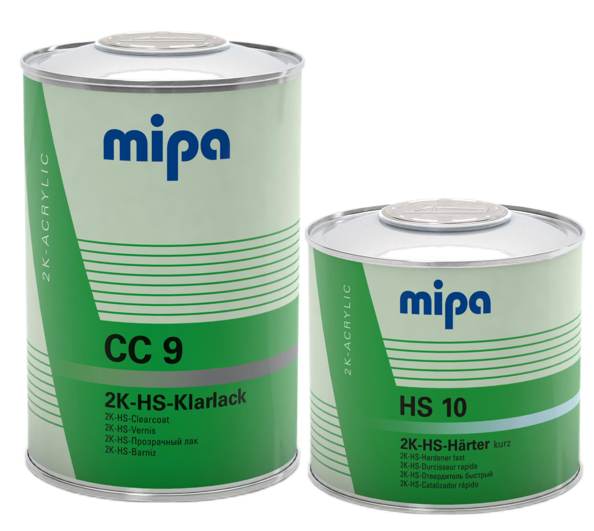 SET Mipa 2K HS Klarlack CC 9 1L + Härter HS 10 Rapido 0,5L
