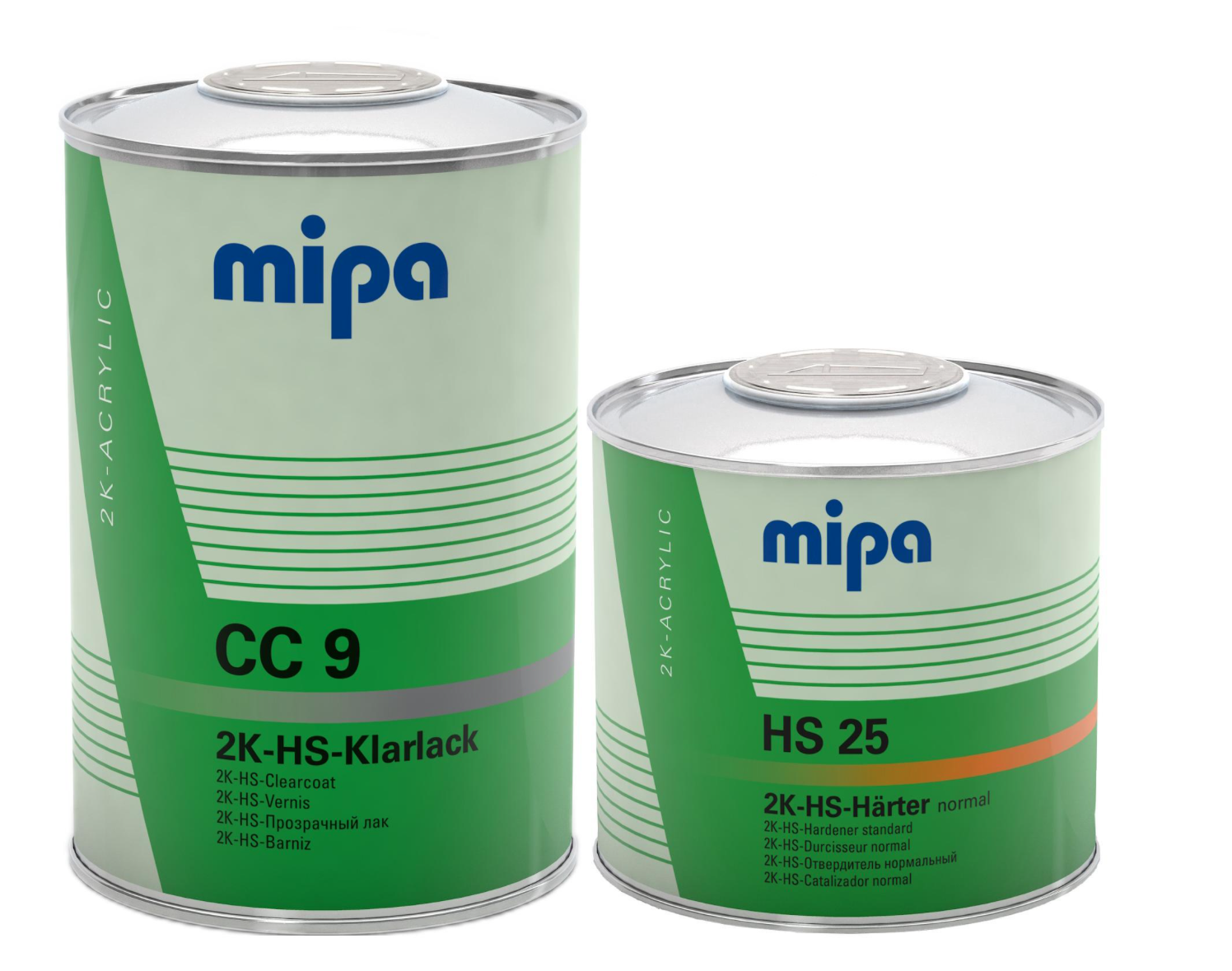 SET Mipa 2K HS Klarlack CC 9 1L + Härter HS 25 Normale 0,5L