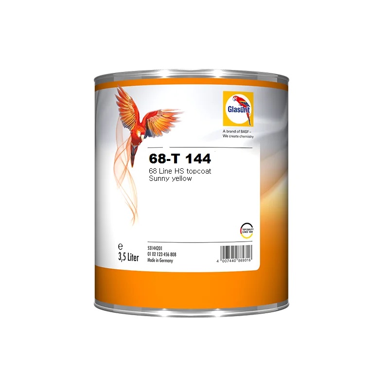 Glasurit 68-T 144 Smalto HS 2K Pastello Lucido Diretto VOC Serie 68 giallo sole 3,5L