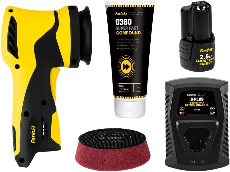 Farecla KIT Mini Lucidatrice Rotativa a Batteria G PLUS GPT025