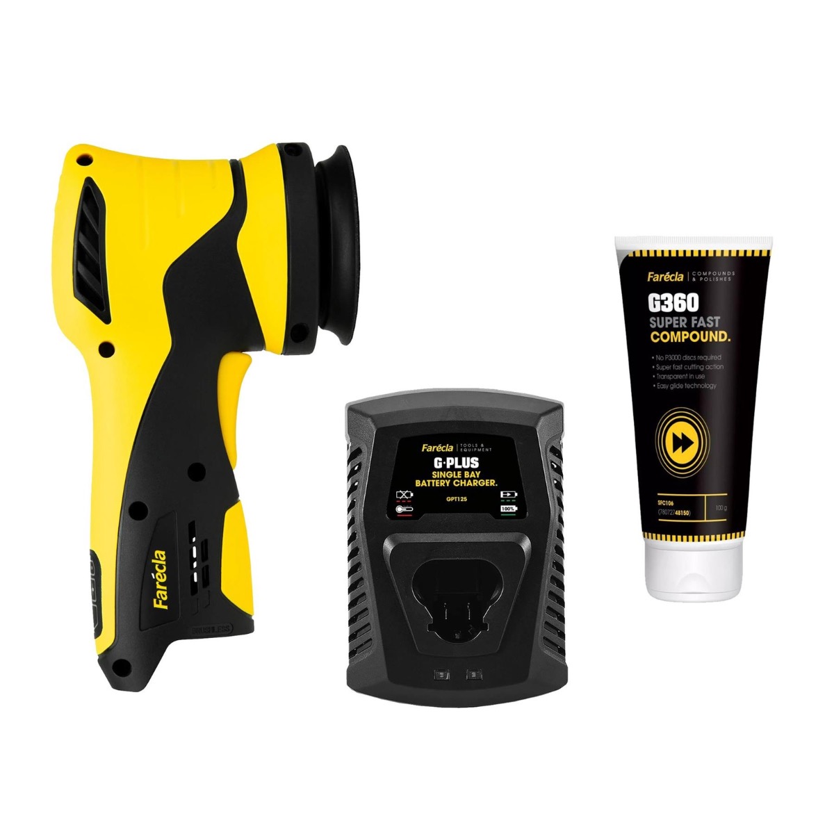 Farecla KIT Mini Lucidatrice Rotorbitale a Batteria G PLUS GPT225