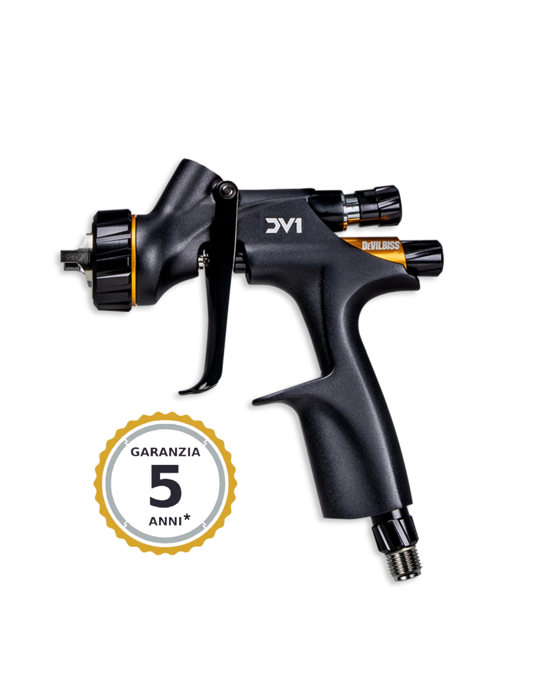 DeVilbiss DV1 Clearcoat a gravità HVLP PLUS Ugello 1.3 mm Cappello DV1-C1 PLUS con tazza